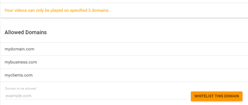 Whitelist Domains For Videos