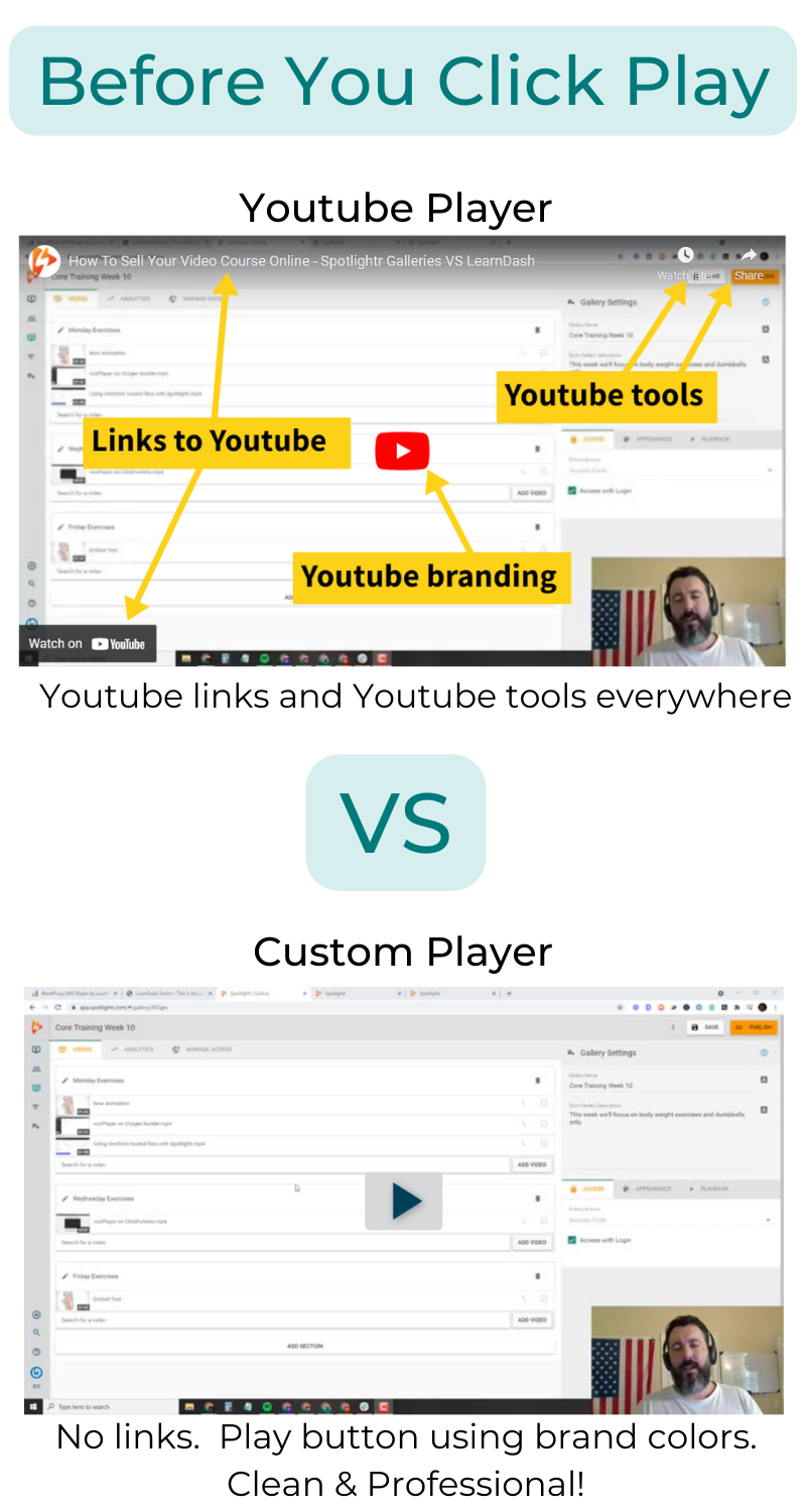 Youtube player vs custom